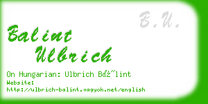 balint ulbrich business card